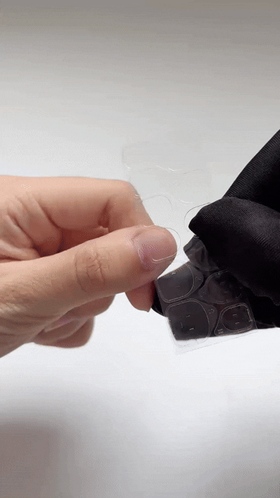 Apply adhesive tabs - animated