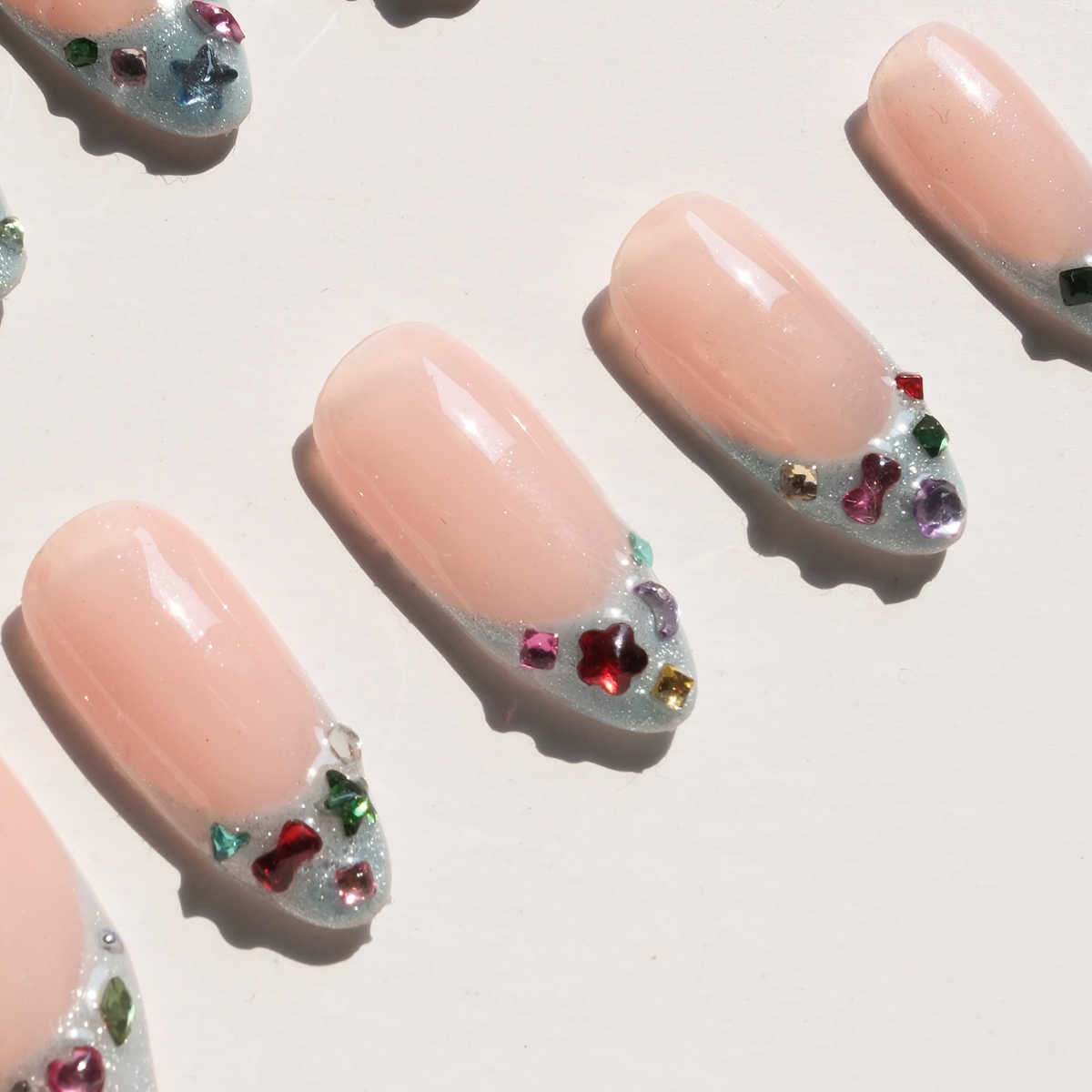 Gemstone French Tip Press-On Nails