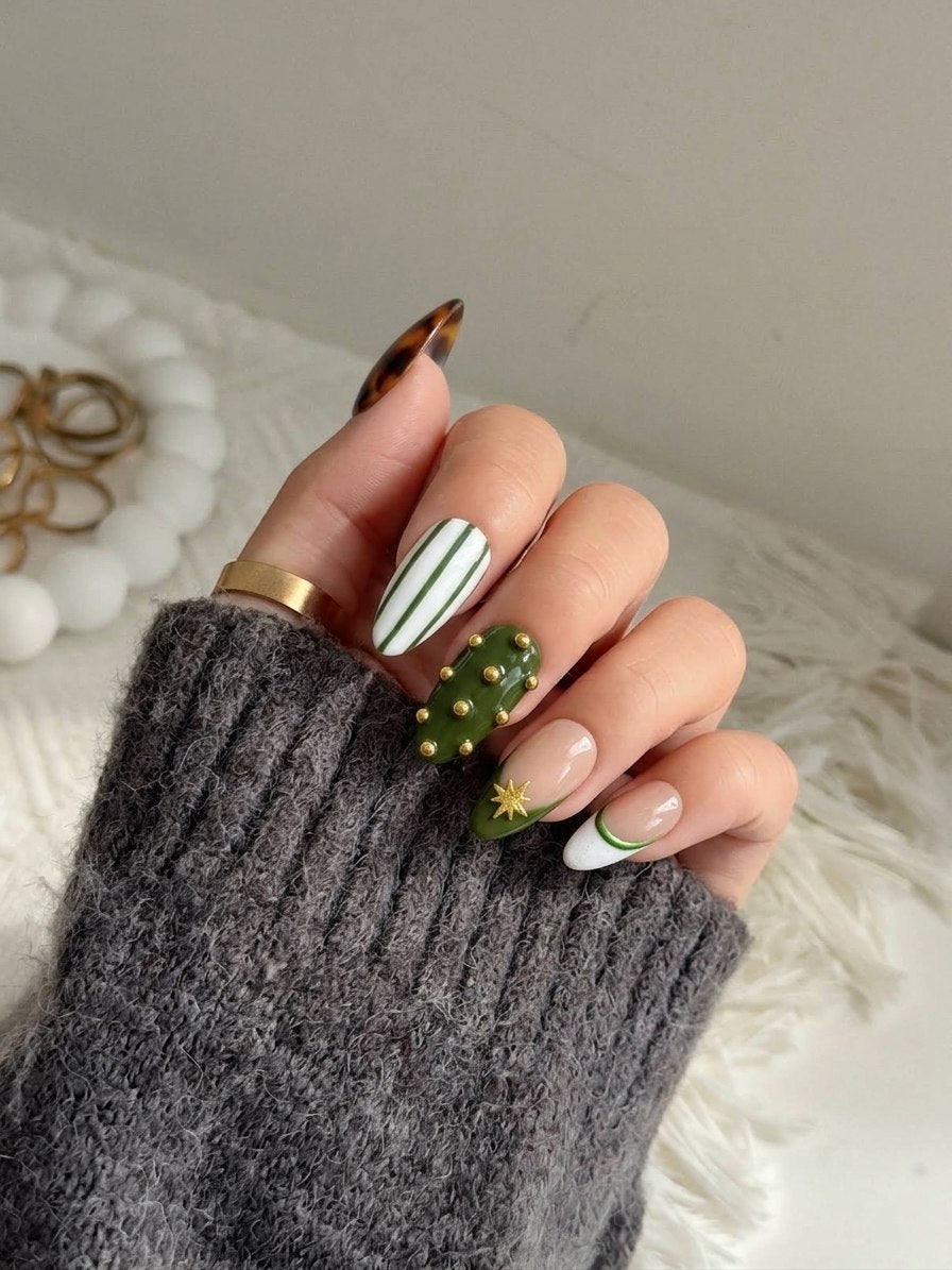 Olive Star Tortoiseshell Nail Set