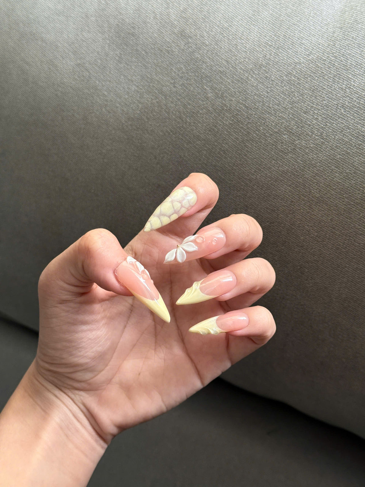 Customer wearing press-on nails